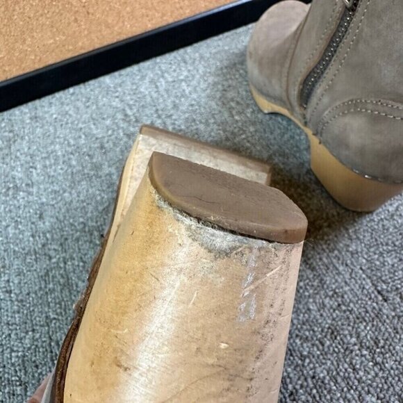 Swedish Hasbeens Zip It Emy Clog Boots Taupe Size EU 37 / US 7 - Neutral Cottage - Picture 8 of 9